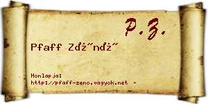 Pfaff Zénó névjegykártya